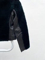 80s leather fur switching jkt