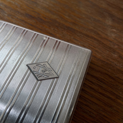 Antique silver cigarette case, Czechosklovakia 1920