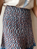 mosaic blue mini skirt