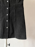 90's gipsy black suede vest dress