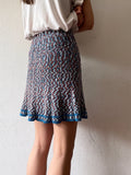 mosaic blue mini skirt