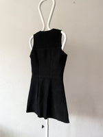 90's gipsy black suede vest dress