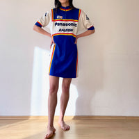 1984's sports dress, Panasonic rider shirt
