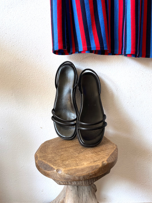 JIL SANDER black sandal strap shoes vintage ジルサンダー ブラック サンダル ストラップ シューズ ヴィンテージ 古着 