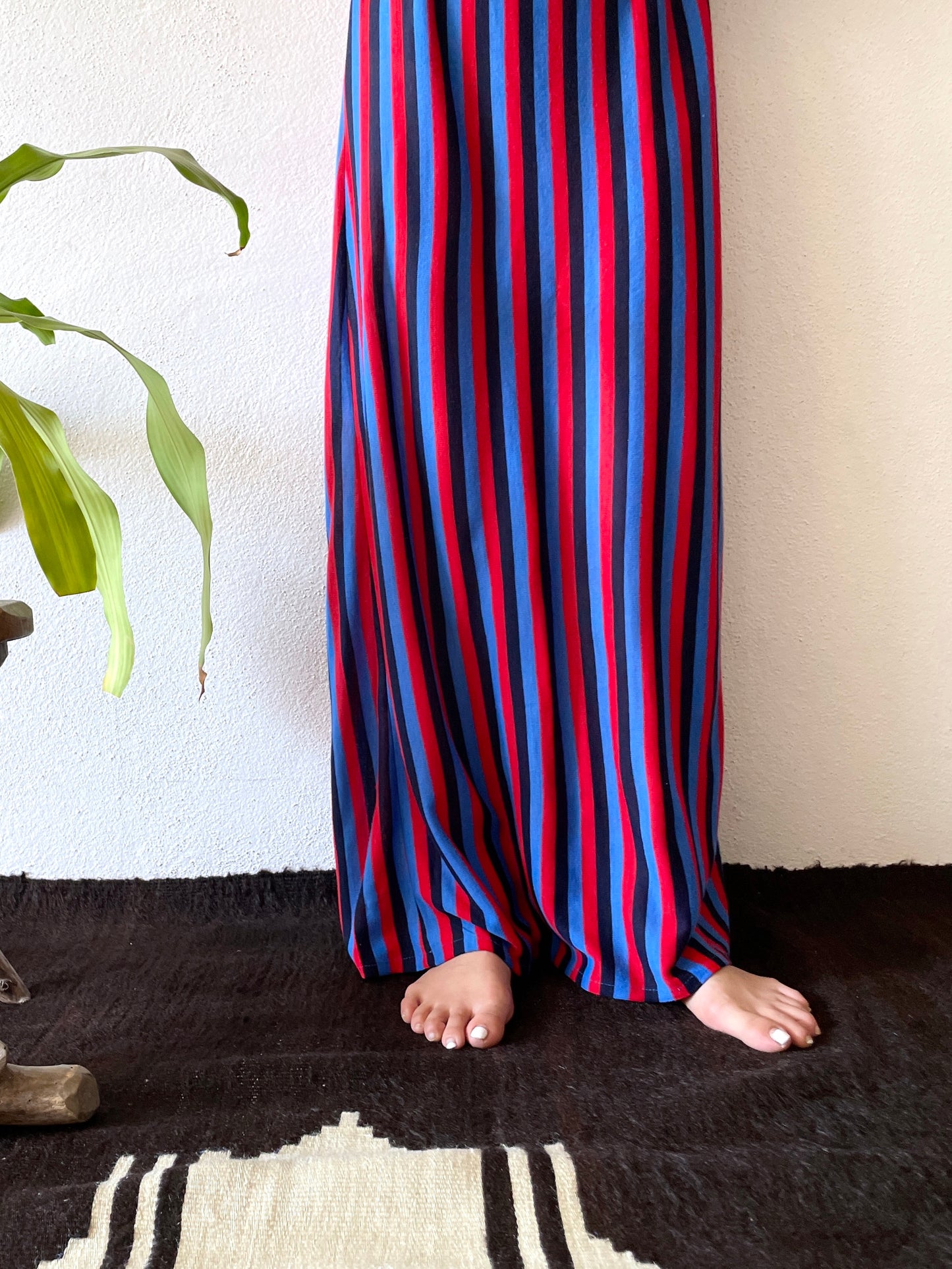 80s striped long dress