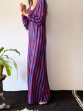 80s striped long dress