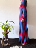 80s striped long dress