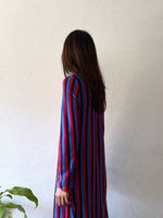 80s striped long dress