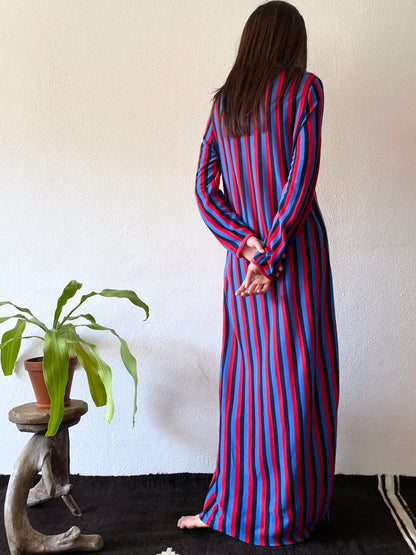 80s striped long dress