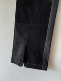 Leather switching trouser. Black.