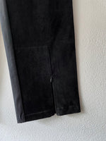 Leather switching trouser. Black.