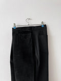 Leather switching trouser. Black.