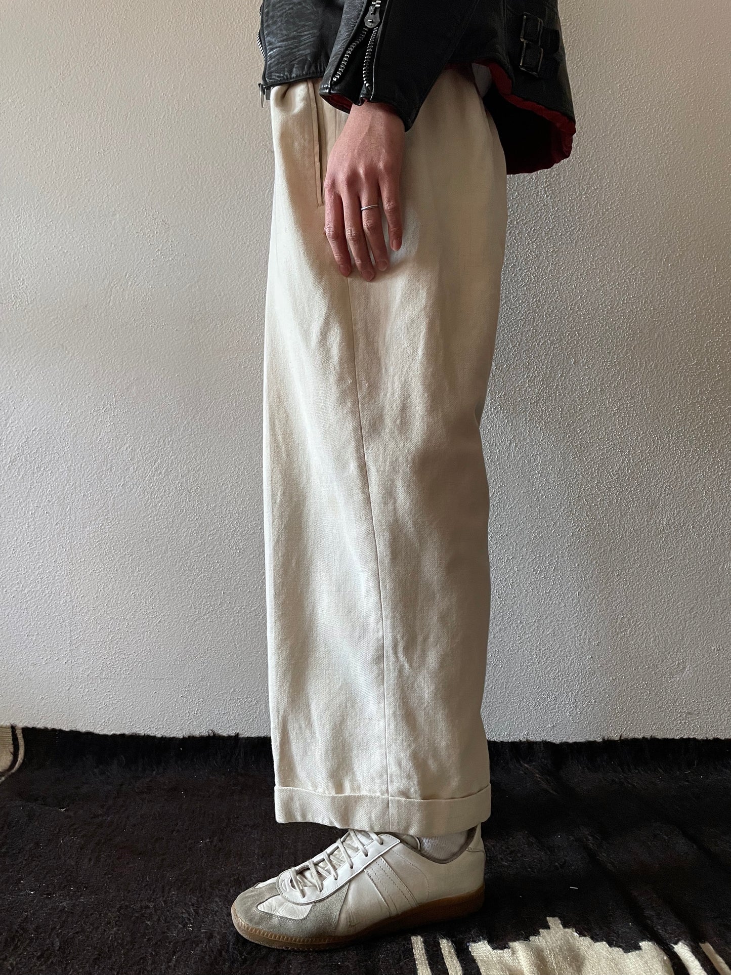 vintage wool wide trouser