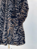 animal pattern fur jacket