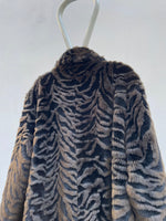 animal pattern fur jacket