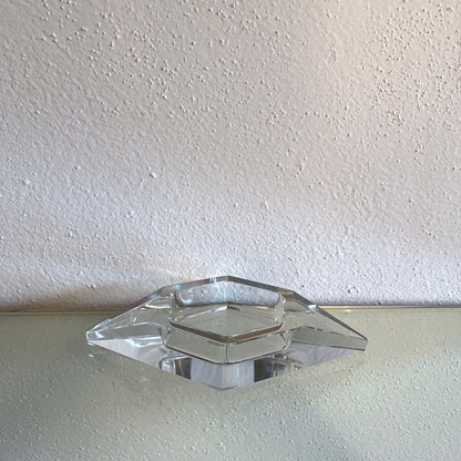 Solid clear glass ash tray