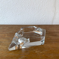 Solid clear glass ash tray