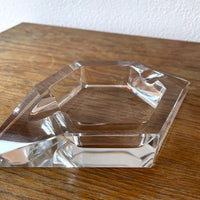 Solid clear glass ash tray