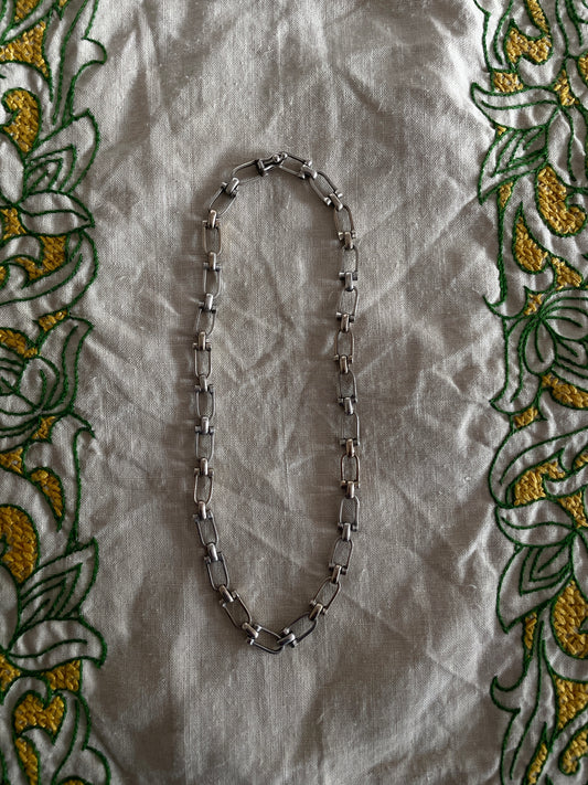 Silver 925 two tone chain necklace