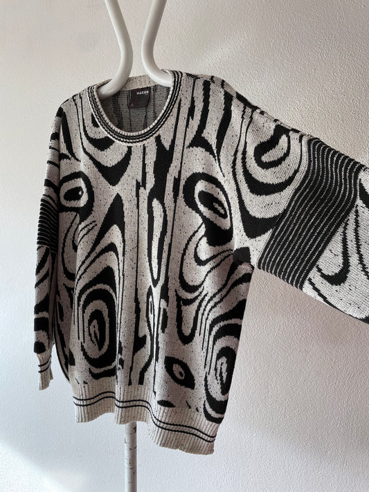 Abstract cotton sweater made in Austria