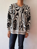 Abstract cotton sweater made in Austria