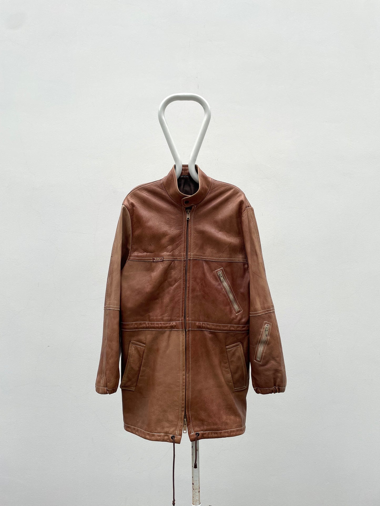 Finland Elk leather zip coat