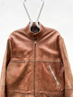 Finland Elk leather zip coat