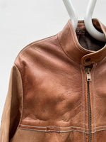 Finland Elk leather zip coat