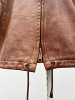 Finland Elk leather zip coat