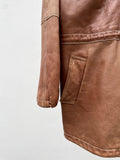 Finland Elk leather zip coat