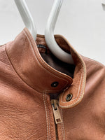 Finland Elk leather zip coat