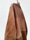 Finland Elk leather zip coat