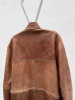 Finland Elk leather zip coat