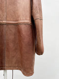 Finland Elk leather zip coat