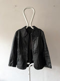 70's black leather jacket