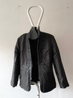 70's black leather jacket