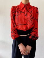 sheer abstract red