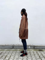 Finland Elk leather zip coat