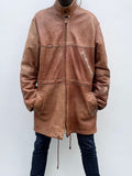 Finland Elk leather zip coat