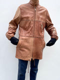 Finland Elk leather zip coat