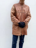 Finland Elk leather zip coat