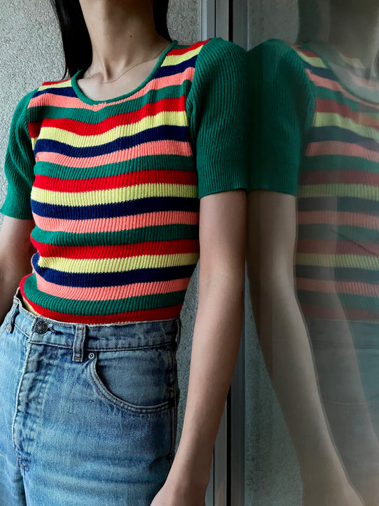 multi color striped knit