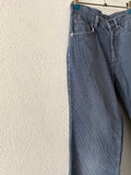 fade blue corduroy, 5 pockets cotton wide pants