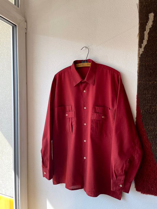 80s germany casual shirt with big pockets