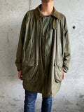 1987s Burberrys waxed cotton hunting jacket. Made in England.
