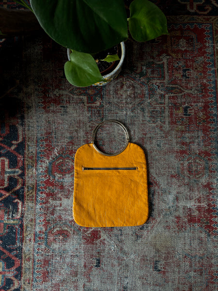 vintage leather mini yellow