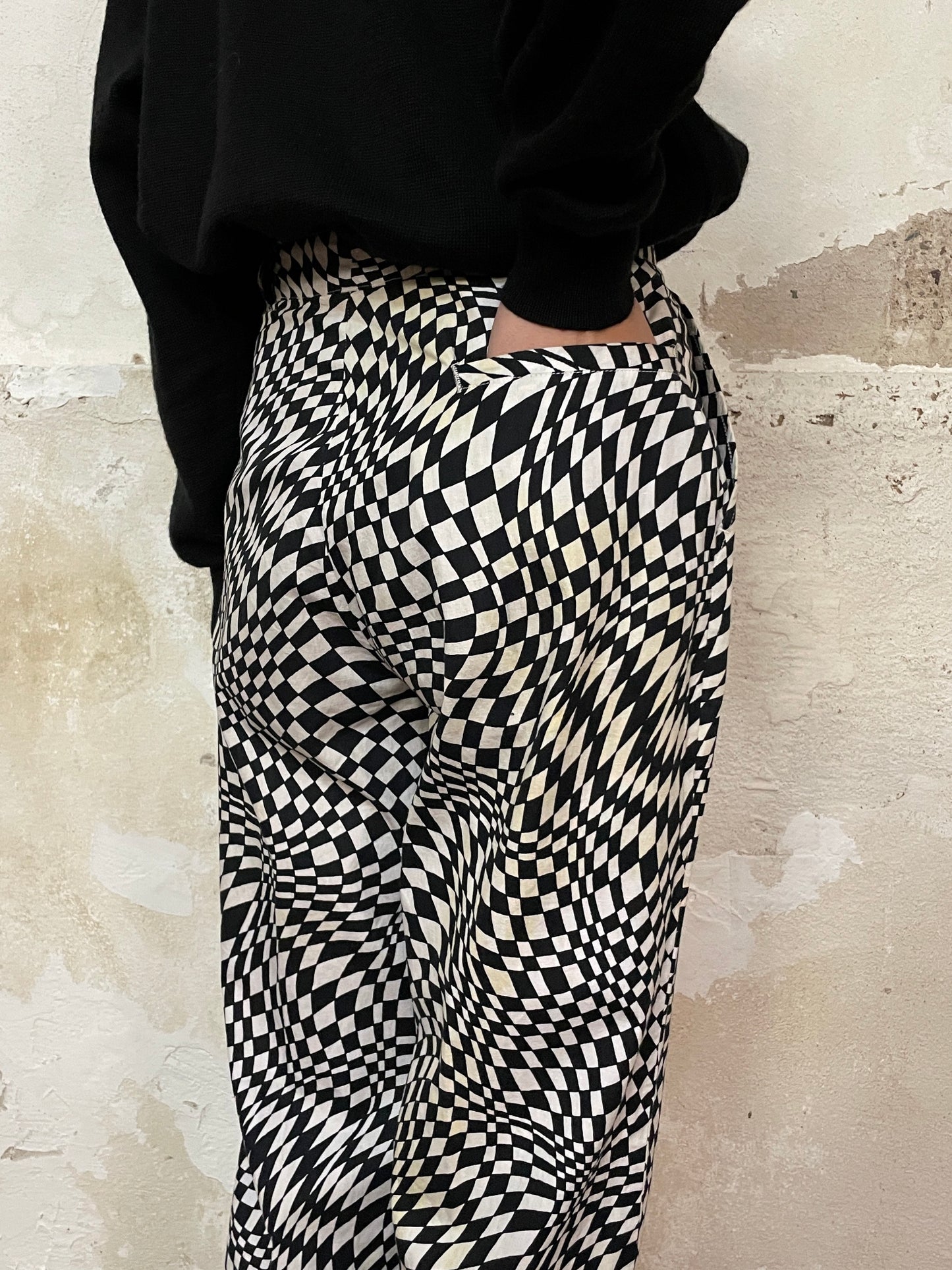 acid checkered trouser