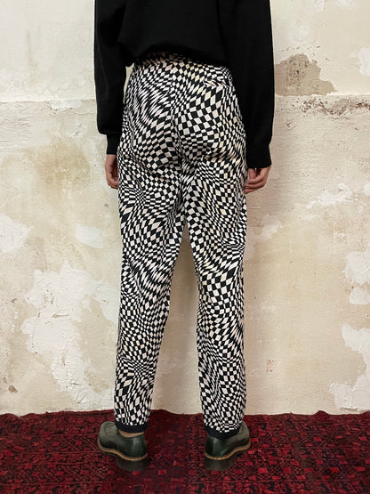 acid checkered trouser