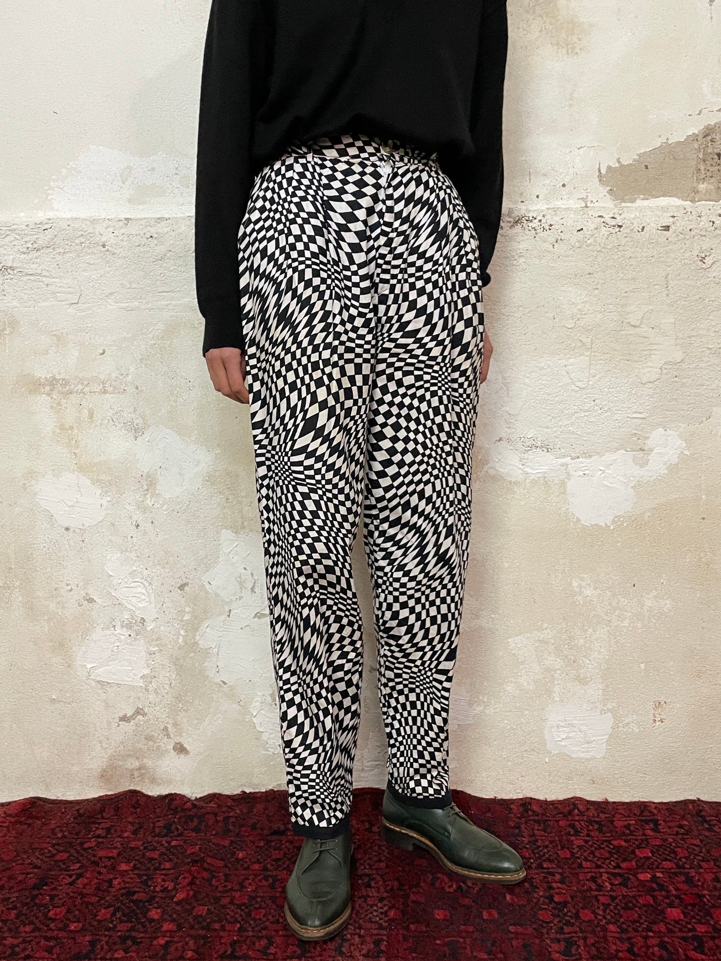 acid checkered trouser