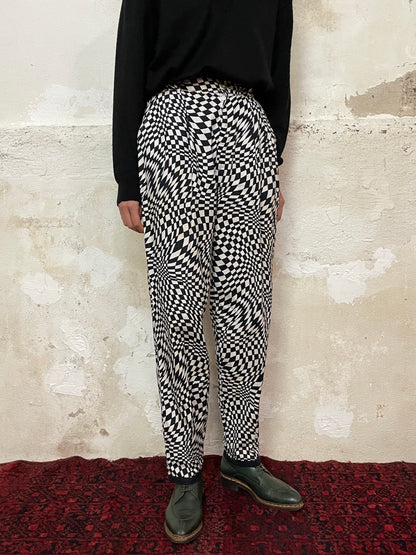 acid checkered trouser